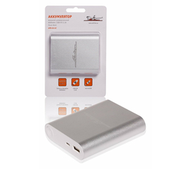 Аккумулятор внешний универсальный 6000мАч: USB 5V 2.1A AirLine APB-06-02