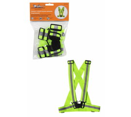 Ремень с наплечными лямками (подтяжками) светоотражающий, регулируемый, зеленый AirLine ARW-BS-08