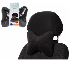 Подушка-косточка на подгол."Алькантара", 1 шт., Чёрная AirLine ASP-B-01