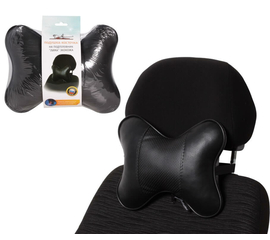 Подушка-косточка на подгол. "Лима", экокожа, 1 шт., Чёрная AirLine ASP-B-05