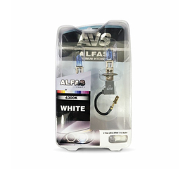 Газонаполненные лампы AVS "Alfas" +130% 4300K H1 комплект 2 шт.