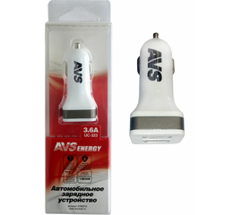 USB автомобильное зарядное устройство AVS 2 порта UC-323 (3, 6А)