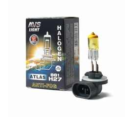 Галогенная лампа AVS ATLAS ANTI-FOG BOX желтый H27/881 12V.27W (коробка-1шт.)