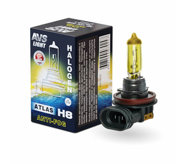 Галогенная лампа AVS ATLAS ANTI-FOG BOX желтый H8.12V.35W (коробка-1шт.)