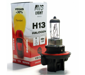 Лампа галогенная AVS Vegas H13.12V.60/55W (1 шт.)
