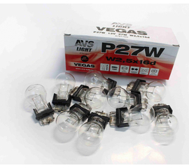 Лампа AVS Vegas 12V. P27W (W2, 5x16d) BOX (10 шт.)