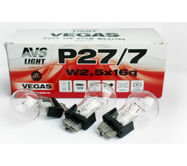 Лампа AVS Vegas 12V. P27/7 (W2, 5x16q) BOX (10 шт.)