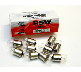 Лампа AVS Vegas 12V. R5W (BA15S) BOX (10 шт.)