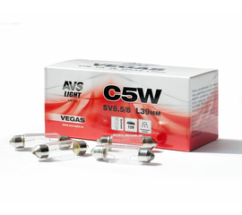 Лампа AVS Vegas 12V. С5W (SV8.5/8) L39мм. BOX (10 шт.)
