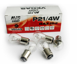 Лампа AVS Vegas 24V. P21/4W (BAZ15d) BOX (10 шт.) смещенный штифт