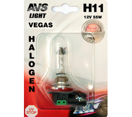 Лампа галогенная AVS Vegas в блистере H11.12V.55W (1 шт.)