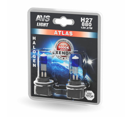 Лампа галогенная AVS ATLAS /5000К/ H27/880 12V.27W (блистер, 2 шт.)