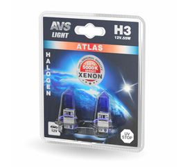 Лампа галогенная AVS ATLAS /5000К/ H3.12V.55W (блистер, 2 шт.)