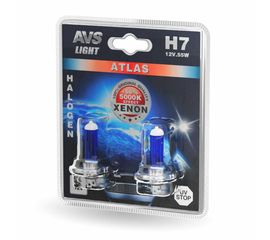 Лампа галогенная AVS ATLAS /5000К/ H7.12V.55W (блистер, 2 шт.)