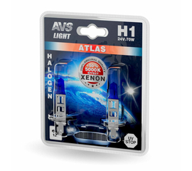 Лампа галогенная AVS ATLAS /5000К/ H1.24V.70W (блистер, 2 шт.)