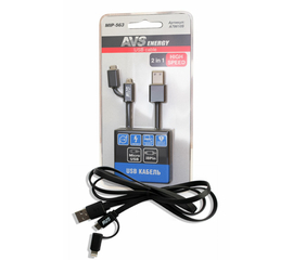 Кабель AVS для iphone 5/6/7 + micro USB (1м) MIP-563 (блистер)