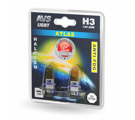 Лампа галогенная AVS ATLAS ANTI-FOG / желтый H3.12V.55W (блистер, 2 шт.)