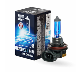 Лампа галогенная AVS ATLAS BOX /5000К/ H8.12V.35W (1 шт.)