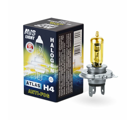 Лампа галогенная AVS ATLAS ANTI-FOG / BOX желтый H4.12V.60/55W (1 шт.)