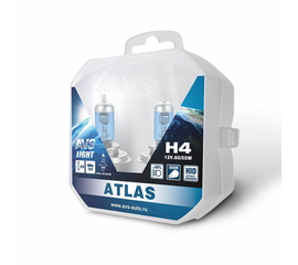 Лампа галогенная AVS ATLAS PB /5000К/ H4.12V.60/55W Plastic box -2 шт.