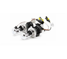 Лампы би-ксенон H4 (6000K) (2 шт.) AVS + комплект проводов KET