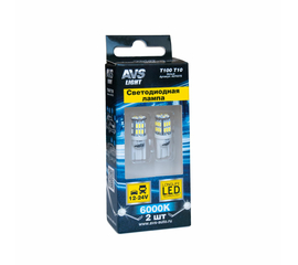 Лампа светодиодная T10 T100 /белый/ (W2.1x9.5D) 30SMD 3014 9-30V W5, коробка 2 шт.