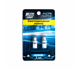 Лампа светодиодная T10 T113 /белый/ (W2.1x9.5D) 11SMD 2835 12V W5, блистер. 2 шт.