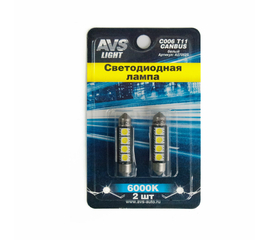 Лампа светодиодная T11 C006 /белый/ (SV8, 5) CANBUS 4SMD5050 42 мм 12V