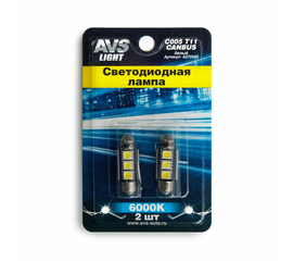 Лампа светодиодная T11 C005 /белый/ (SV8, 5) CANBUS 3SMD5050 36 мм 12V