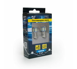 Лампа светодиодная T15 S009A /белый/ (BA15S) 54SMD 3014 10-30V 1 contact, коробка 2 шт.