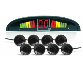 Парктроник PS-128U (8 датчиков+коннекторы, цветной светодиодный дисплей с цифровым табло)