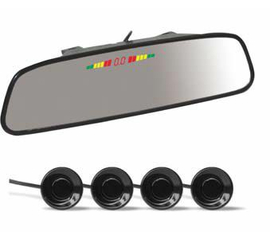 Парктроник PS-164U (4 датчика+коннекторы, Зеркало + LED Дисплей цветной)