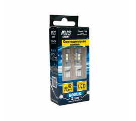 Лампа светодиодная T10 T106 /белый/ (W2, 1x9, 5d) 10 SMD 2835 12-24V, блистер, 2 шт.