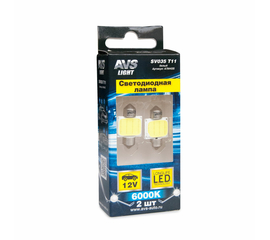 Лампа светодиодная T11 SV035 /белый/ (SV8, 5/8) COB 12chip 31 мм, блистер, 2 шт.
