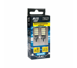 Лампа светодиодная T10 T107 /белый/ (W2.1x9.5D) 24SMD 2835 12-24V, блистер, 2 шт.