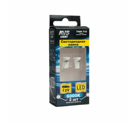 Лампа светодиодная T10 T099 /белый/ (W2.1x9.5D) 8SMD 3014, блистер, 2 шт.
