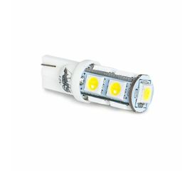 Лампа светодиодная T10 T028 /белый/ (W2, 1x9, 5d) 9SMD 5050 3chip W5W, блистер, 2 шт