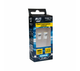 Лампа светодиодная T10 T023B /белый/ (W2, 1x9, 5d) 8SMD 1210, блистер, 2 шт