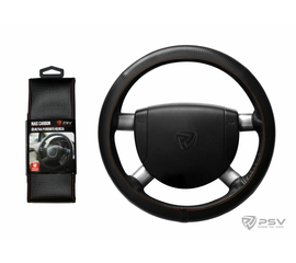 Оплётка на руль PSV NAIS CARBON (Черный/Отстрочка красная) М