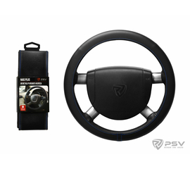 Оплётка на руль PSV NAIS PLUS (Черный/Отстрочка синяя) М