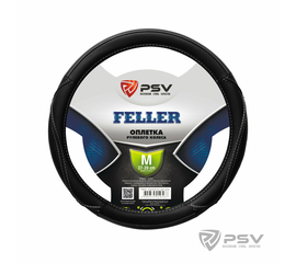 Оплётка на руль PSV FELLER (Черный/Отстрочка серая) M