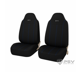 Авточехлы универсальные PSV GTL Apex 2 FRONT (Черный/Отстрочка синяя)