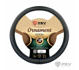 Оплётка на руль PSV ORNAMENT Fiber (Черный/Отстрочка синяя) M