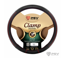 Оплётка на руль PSV CLAMP Fiber (Черный/Отстрочка красная) M