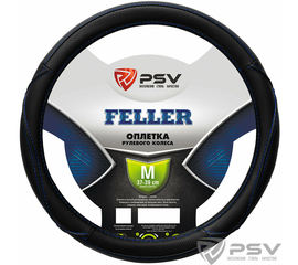 Оплётка на руль PSV FELLER (Черный/Отстрочка синяя) M