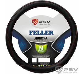 Оплётка на руль PSV FELLER (Черный/Отстрочка красная) M