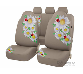 Авточехлы универсальные PSV Romashka (Бежевый) L