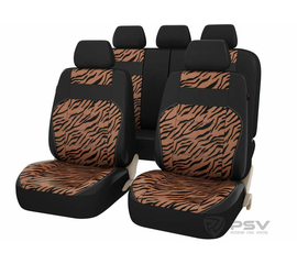 Авточехлы универсальные PSV Discovery tiger (Тигр) L, экокожа + велюр