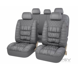 Авточехлы универсальные PSV Magnat (Серый) L, экокожа, 4 вставки