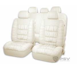 Авточехлы универсальные PSV Magnat (Слоновая кость) L, экокожа, 4 вставки